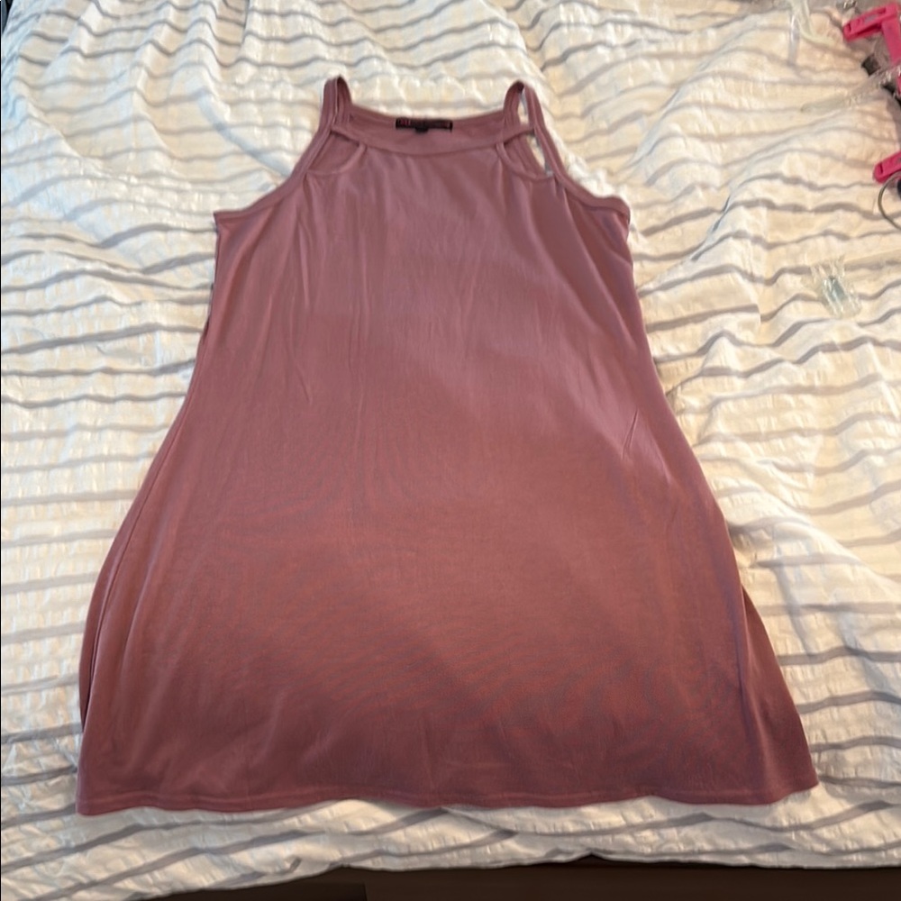 Purple and Pink Tank Dress with A-line Silhouette